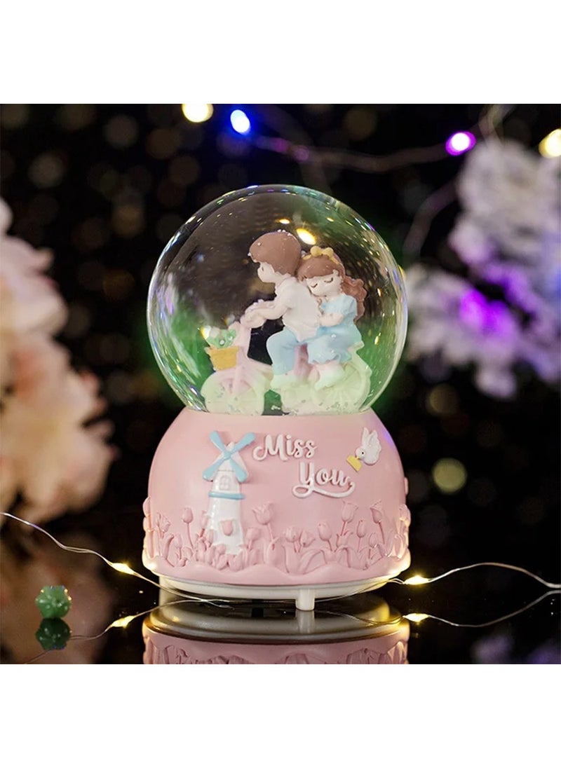 Hediyesahibi Mis You Medium Size Lighted Musical Snow Globe  - Image 3