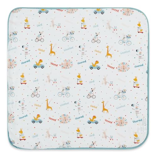 haus & kinder Terry Muslin Hooded Towel for Newborns (0–12 Months) – 80x80 cm, Blue, Jungle Party Design 1 Piece - Image 4