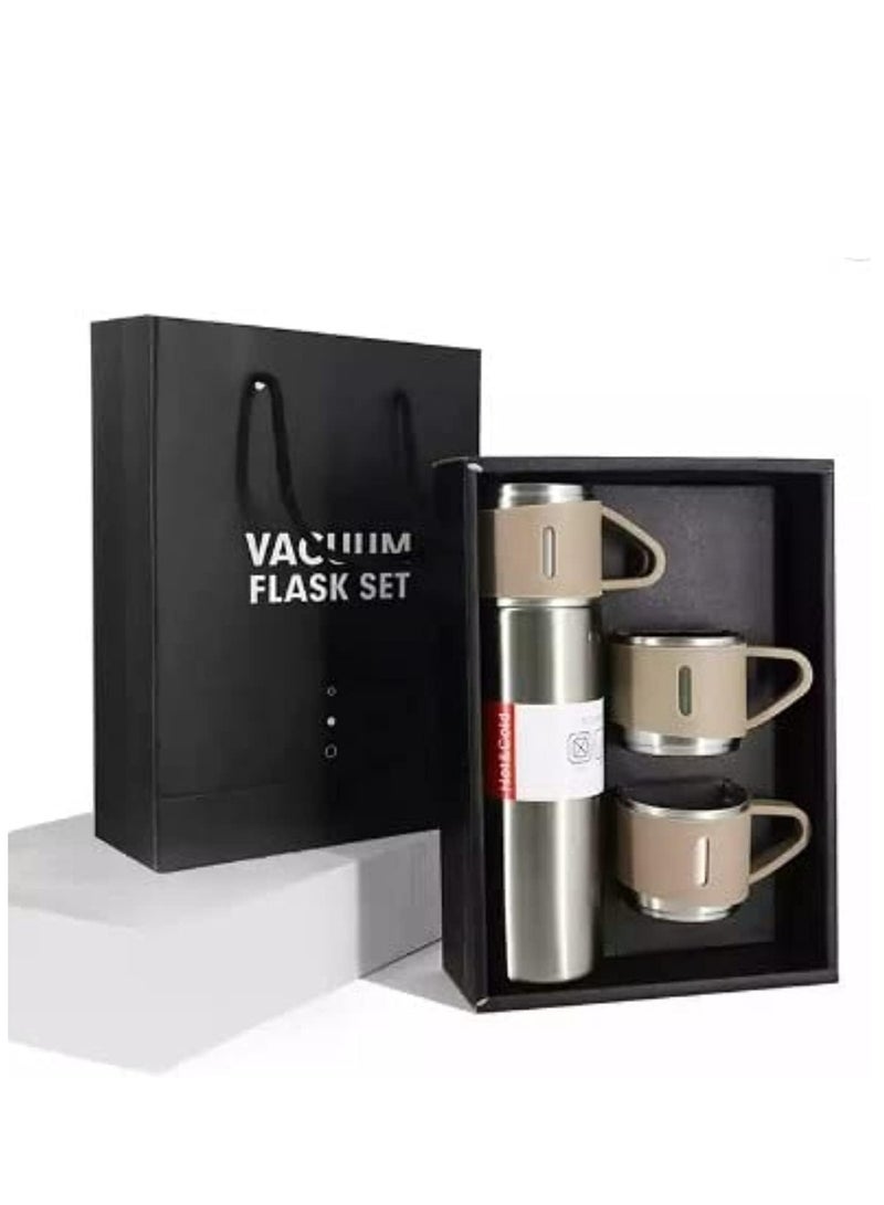 كوب ترمس سعة 500 مل مع 3 أكواب، زجاجة حرارية، ترمس شاي وقهوة معزول بالفراغ من الفولاذ المقاوم للصدأ 304 كوب سفر للمشروبات الساخنة والباردة، مثالي للأطفال والرضع. تصميم مانع للتسرب وهدية رائعة للخارجية والمكتب والمنزل والرياضة - كوب قهوة نسكافيه كابتشينو شاي - كوب مقعد السيارة - كوب قهوة - معزول بجدار مزدوج من الفولاذ المقاوم للصدأ - كوب حراري مزدوج الجدار من الفولاذ المقاوم للصدأ معزول بالفراغ للشاي والقهوة والسفر - طقم ترمس مع 3 أكواب - زجاجة ماء معزولة بالفراغ من الفولاذ المقاوم للصدأ - طقم قارورة معزولة مع 3 أكواب - Image 3