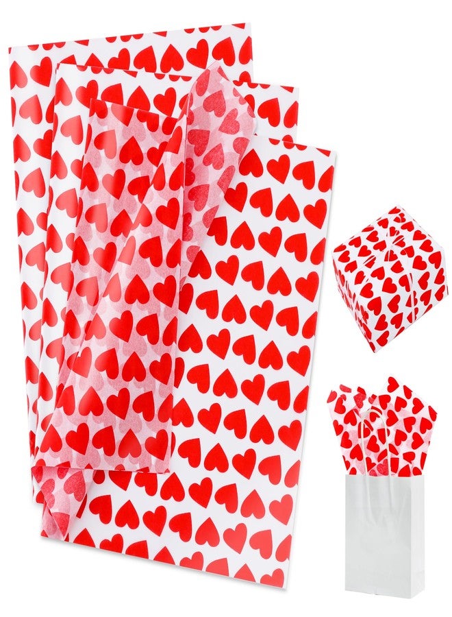 BEISHIDA Red Heart Tissue Paper Bulk,Wrapping Tissue Paper for Gift Bags, 14 x 20 Inch Gift Wrap for Valentines，Mother's Day，Birthday，Wedding，DIY Crafts Holiday Flowers-50 Sheets - Image 1