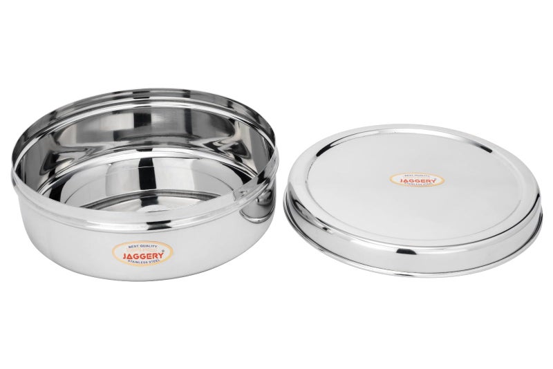 JAGGERY® Stainless Steel Container 3 Pcs Set, Puri Dabba Round Shape -Capacity-800ml,1000ml,1300ml, (Dia-17cm,18.5cm,20cm) useful to Keep Roti,Chapati and parantha - Image 3