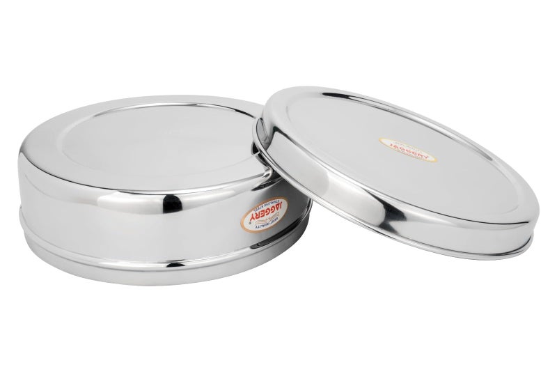 JAGGERY® Stainless Steel Container 3 Pcs Set, Puri Dabba Round Shape -Capacity-800ml,1000ml,1300ml, (Dia-17cm,18.5cm,20cm) useful to Keep Roti,Chapati and parantha - Image 4
