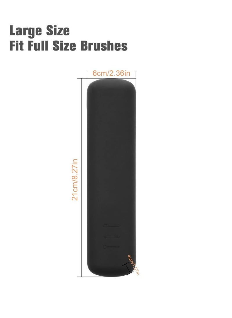 INOVERA (LABEL) Silicone Makeup Brush Holder - Cosmetic Face Brushes Pouch - Magnetic Anti-Fall Out Makeup Organizer for Travel Black 6 cm Width  - Image 2