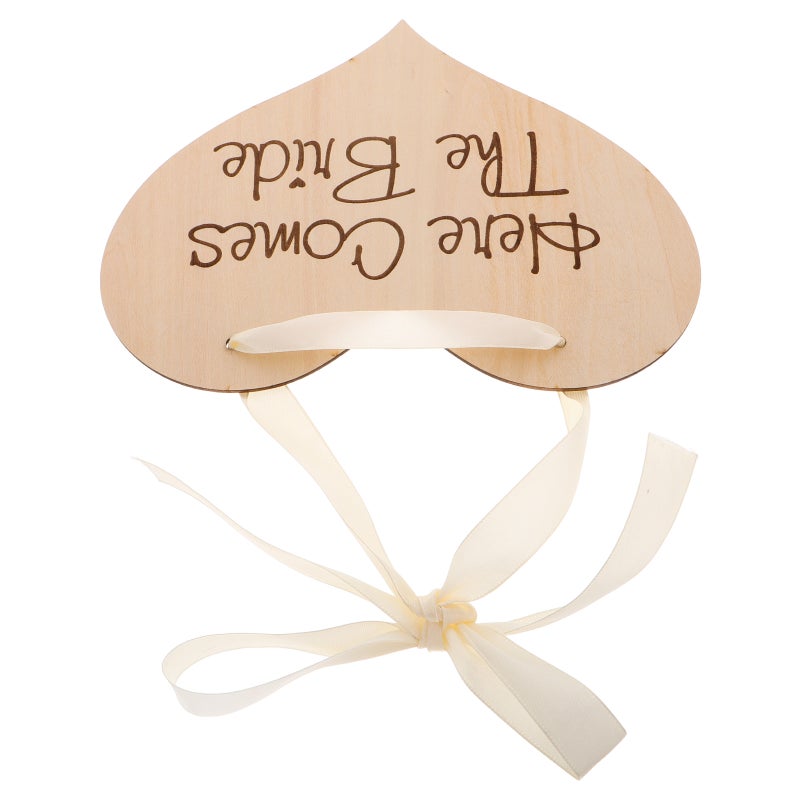 2pcs Handheld Heart-Shaped Sign For Flower Girls Engraved Love Plaque For Wedding Photos Romantic Wedding Decoration - Image 4
