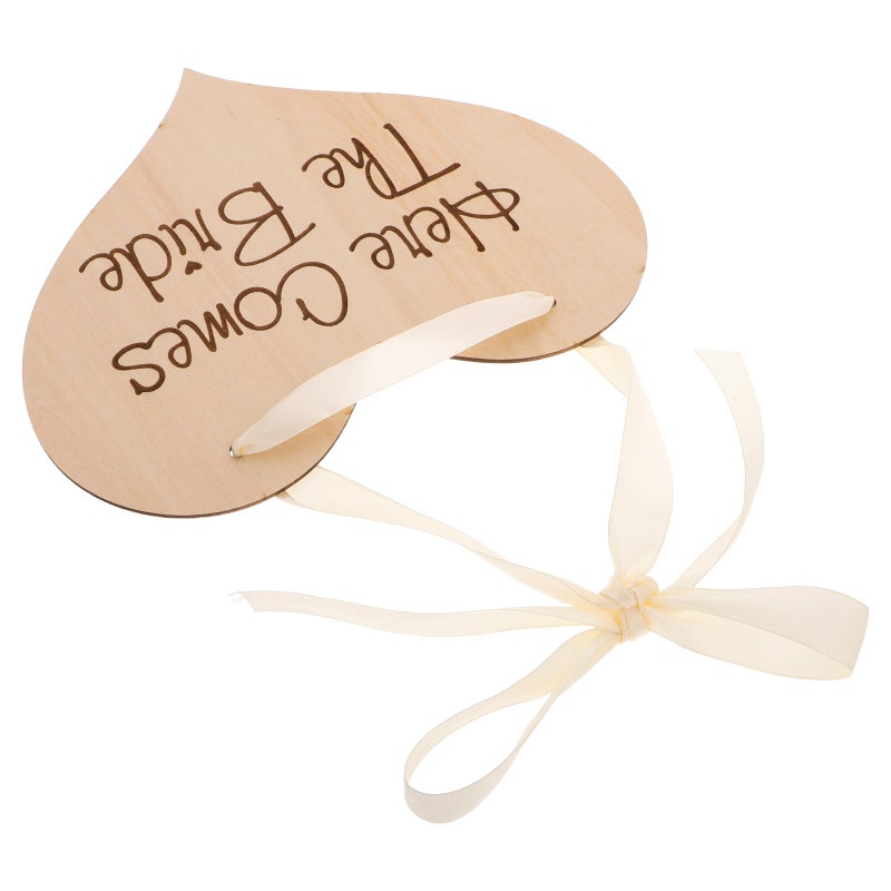 2pcs Handheld Heart-Shaped Sign For Flower Girls Engraved Love Plaque For Wedding Photos Romantic Wedding Decoration - Image 5