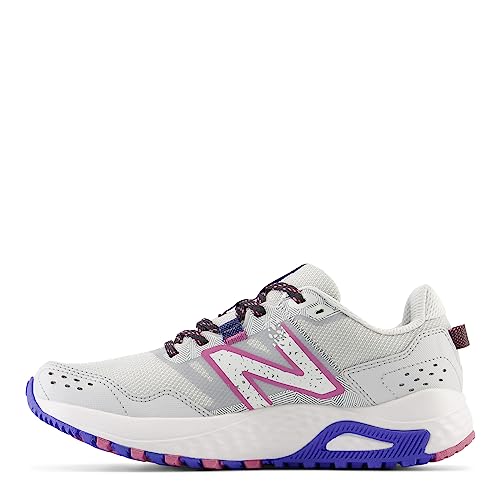 New Balance Women's 410 V8 Trail Running Shoe, Grey Matter/Marine Blue/Scorpio, 8.5 Wide - Image 4