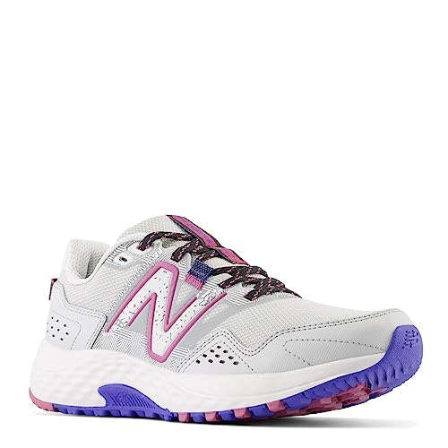New Balance Women's 410 V8 Trail Running Shoe, Grey Matter/Marine Blue/Scorpio, 8.5 Wide - Image 2