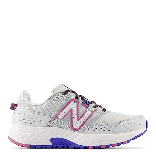 New Balance Women's 410 V8 Trail Running Shoe, Grey Matter/Marine Blue/Scorpio, 8.5 Wide - Image 3