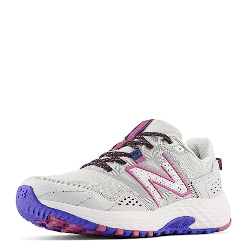 New Balance Women's 410 V8 Trail Running Shoe, Grey Matter/Marine Blue/Scorpio, 8.5 Wide - Image 5