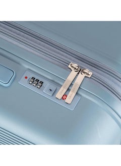 CABINPRO Unisex Expandable PP Fashion Trolley Lightweight Hard Shell Spinner luggage with 360° Degree 4 Twin Wheel and Double Zippers CP003-Grey Blue  - Image 5