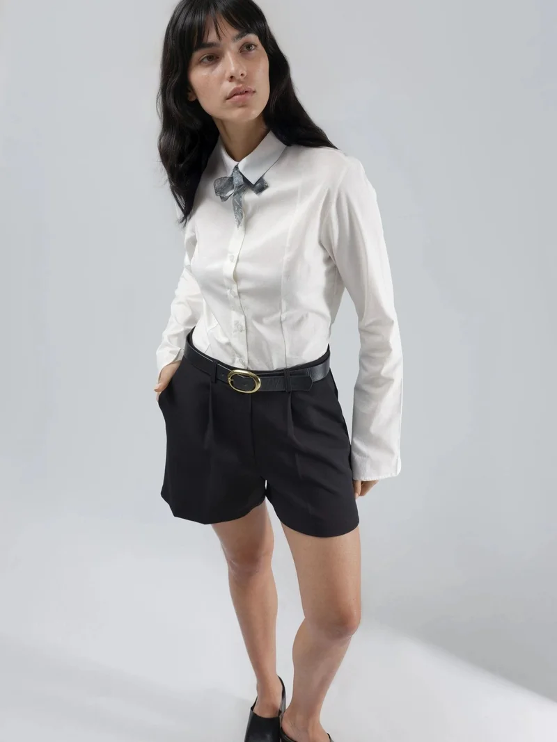 HICCUP High Waist Wide Leg Mini Shorts