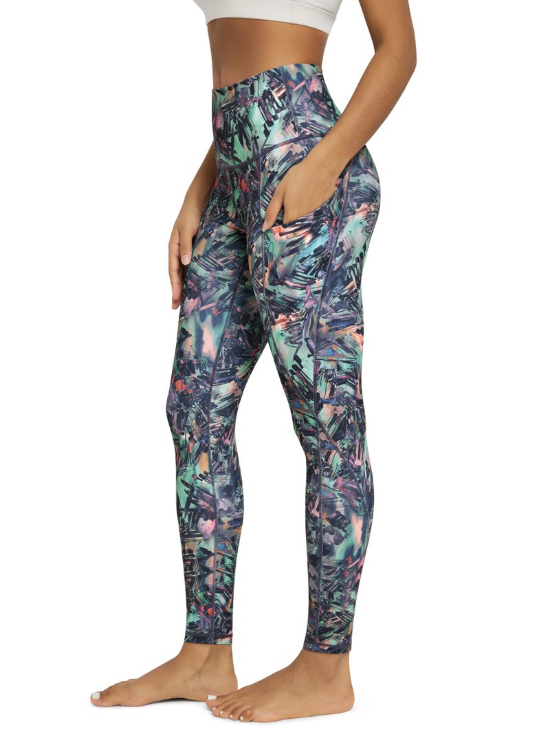 ODODOS Women's High Waisted Full Length Yoga Leggings with Pockets, 28" Inseam Tummy Control Non See Through Workout Athletic Running Yoga Pants, Scratch Marks, Large - Image 1
