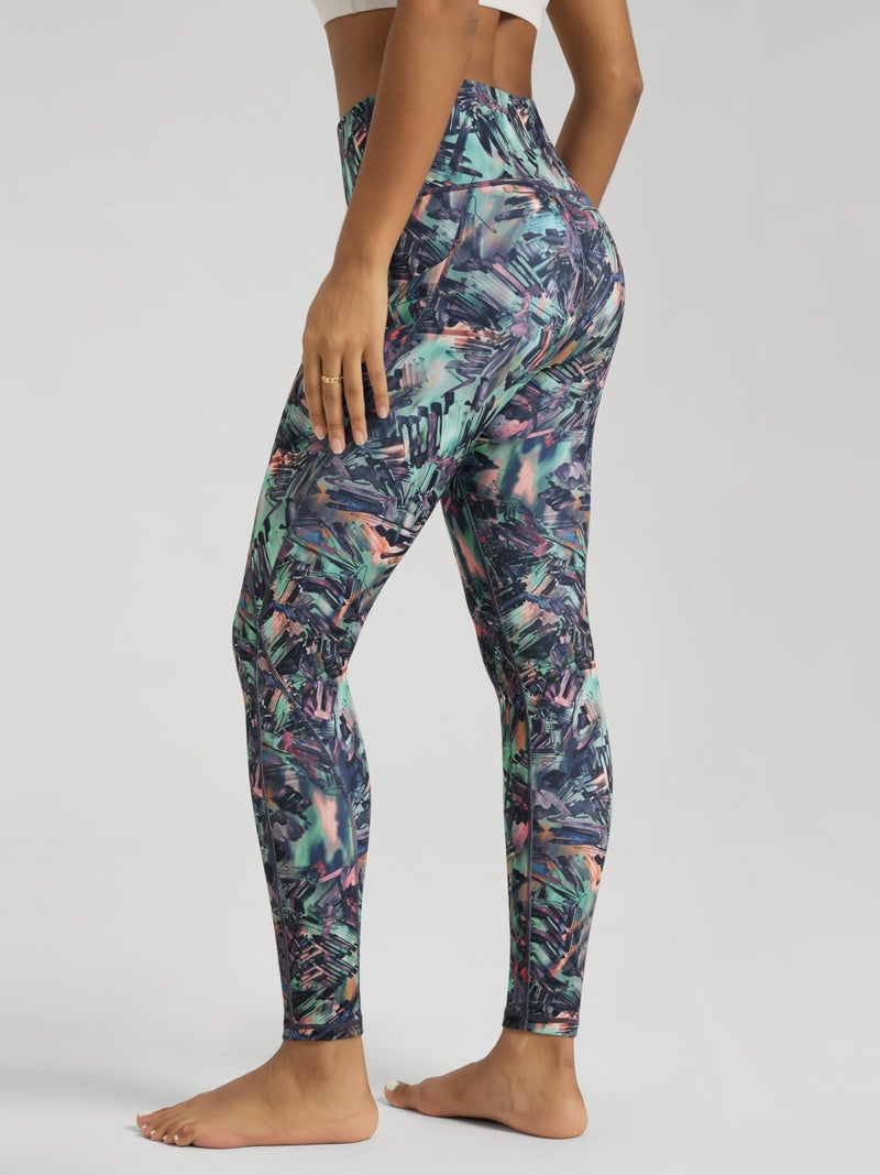 ODODOS Women's High Waisted Full Length Yoga Leggings with Pockets, 28" Inseam Tummy Control Non See Through Workout Athletic Running Yoga Pants, Scratch Marks, Large - Image 4