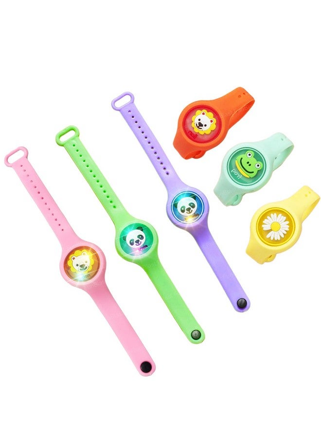 فنبلاست سوار معصم مضيء من فن بلاست للأطفال - مجموعة من 6 قطع أساور معصم للأطفال للأولاد والبنات، سوار لطيف مع سوار معصم مضيء LED، هدية إرجاع للأطفال - عشوائي (مجموعة من 6 قطع - عشوائي) - Image 1