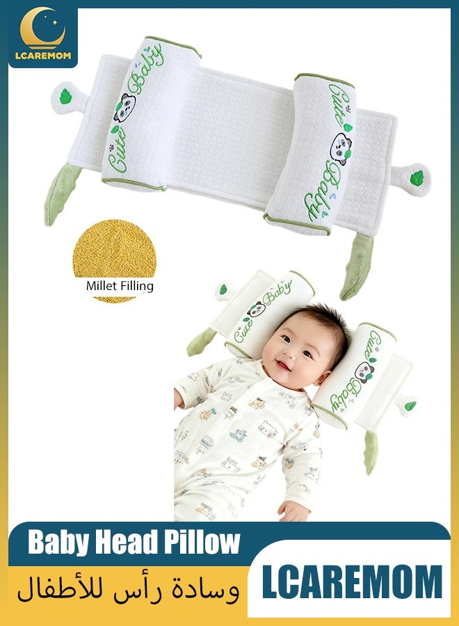 LCAREMOM Baby Head Shaping Pillow, Toddler Head Pillow, Flat Head Baby Pillow, Adjustable Distance, Soft Newborn Pillow to Prevent Flat Head,  Breathable and Washable, for Newborns and Infants - Image 1
