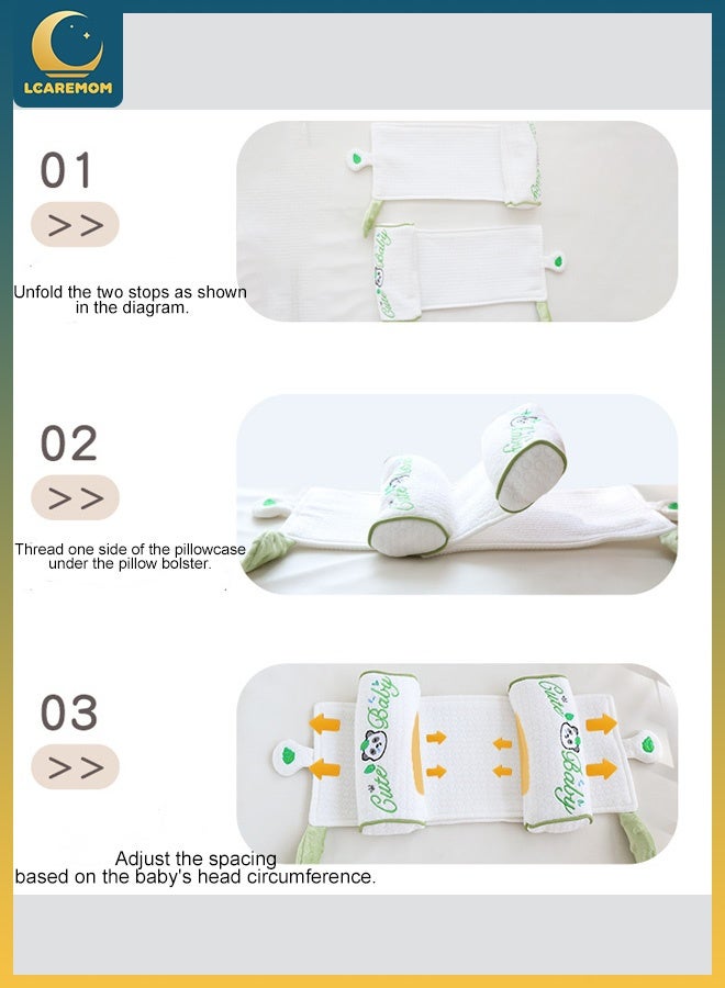 LCAREMOM Baby Head Shaping Pillow, Toddler Head Pillow, Flat Head Baby Pillow, Adjustable Distance, Soft Newborn Pillow to Prevent Flat Head,  Breathable and Washable, for Newborns and Infants - Image 4