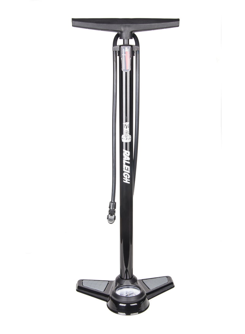RALEIGH Floor Pump With Gauge For Schrader And Presta Valves Head,160 Psi - Image 2