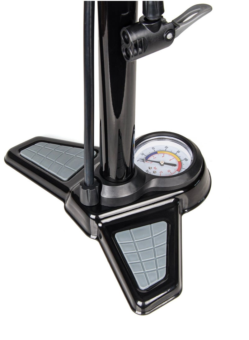 RALEIGH Floor Pump With Gauge For Schrader And Presta Valves Head,160 Psi - Image 4