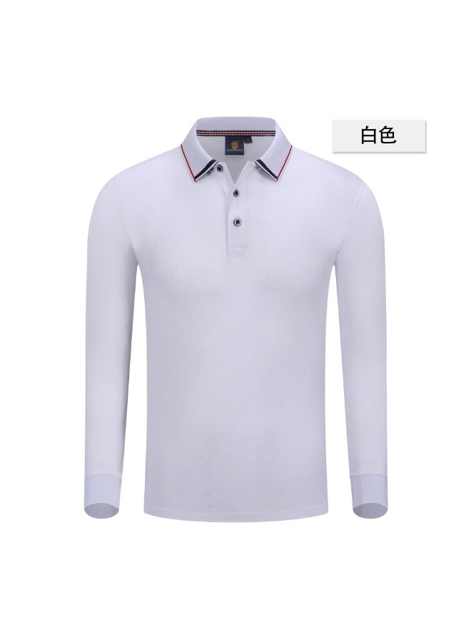Long Sleeve  Cotton Polo Shirt Collared Work Uniform T-Shirt Corporate Workwear Breathable Men's Fashion - Image 1