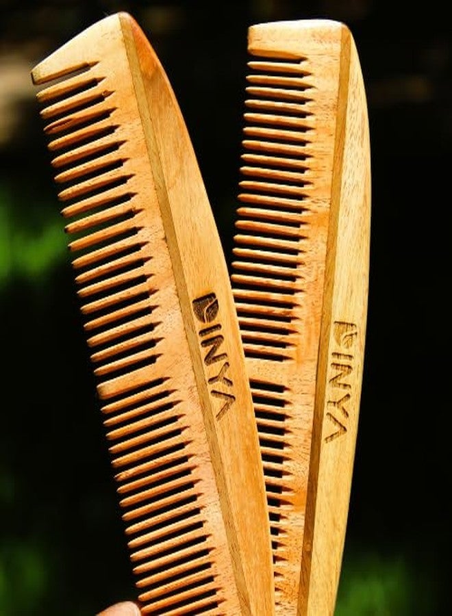 Dinya™ Organic (Premium Ruby) Neem Wood Comb for Hair Growth, Frizz Control & Shine | Suitable for All Hair Types | Handcrafted from 100% Natural Neem Wood - Image 1
