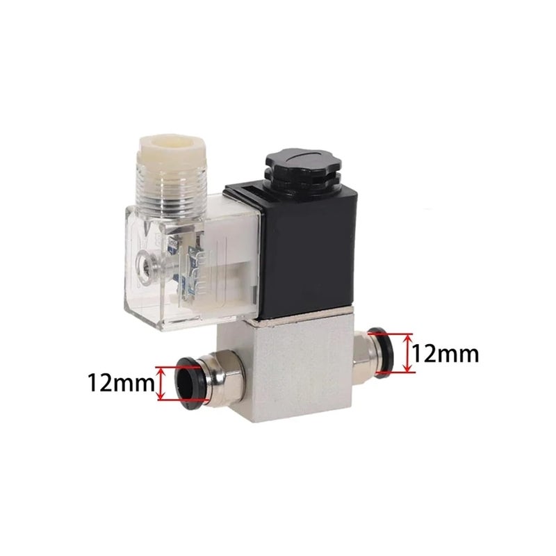 صمام هوائي كهرومغناطيسي 2 موضع 1/4 بوصة مغلق عادةً 12 فولت 24 فولت 110 فولت 220 فولت 2V025-08 أسود تركيب سريع تيار مستمر 24 فولت - Image 3