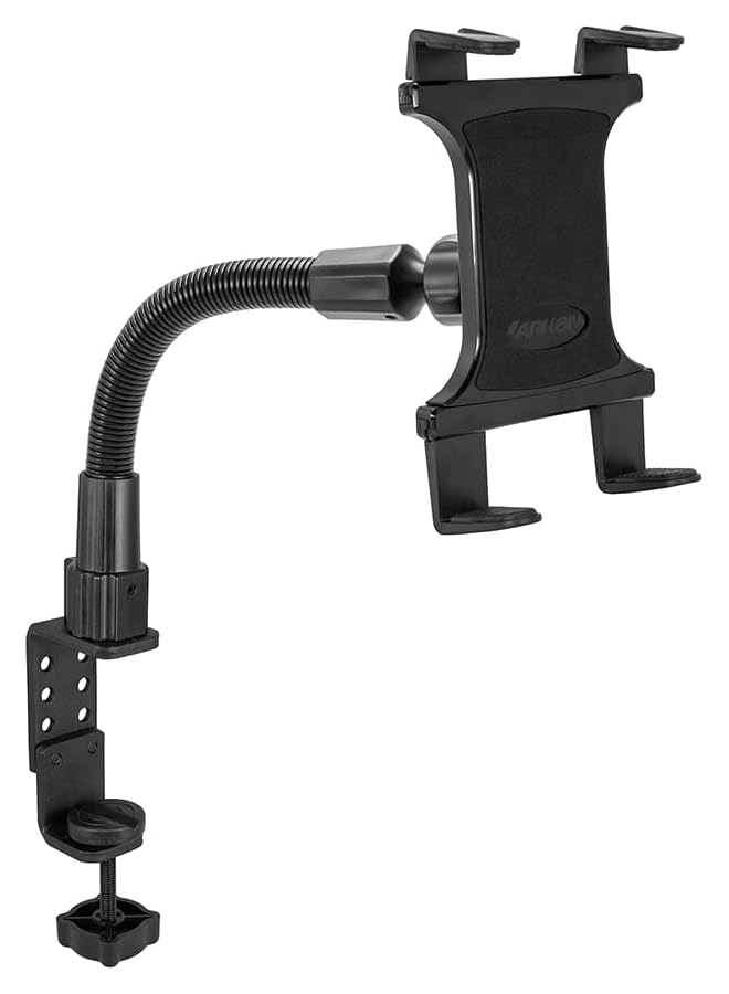 erorex Tab086 12 Heavy Duty Tablet Clamp Mount With 12 Inch Neck For Ipad Pro Ipad Air Galaxy Note 10.1 Retail Black - Image 1