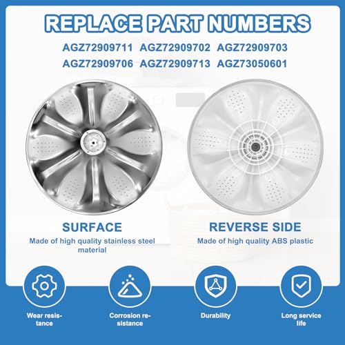 HNONPW AGZ72909711 Washplate Pulsator Assembly with 5006EA3009B Washer Pulsator Cap - Compatible with lg, kenmore, sears Washer, Fits Models WT1101cw, WT5270cw, WT4870cw - Image 3