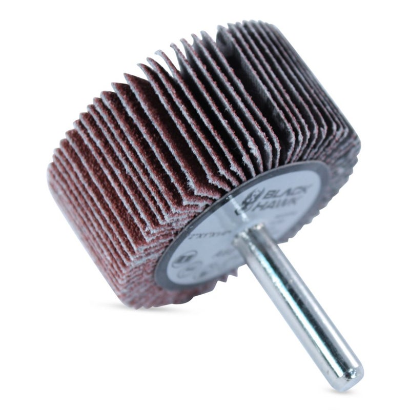 BHA Aluminum Oxide Shank Mounted Flap Wheels, 2” x 1” x 1/4”, 60 Grit - 5 Pack - Image 2