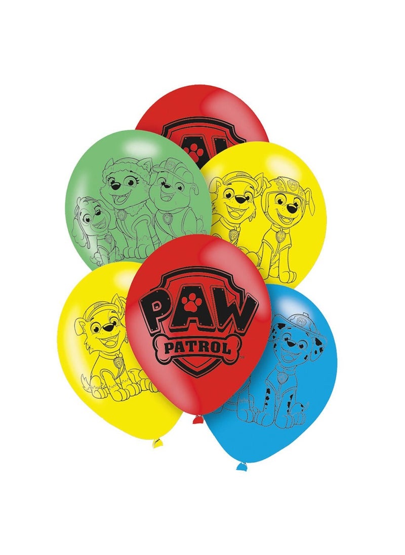 باقة بالونات باو باترول لاتكس 27.5 سم، عبوة من 6 قطع