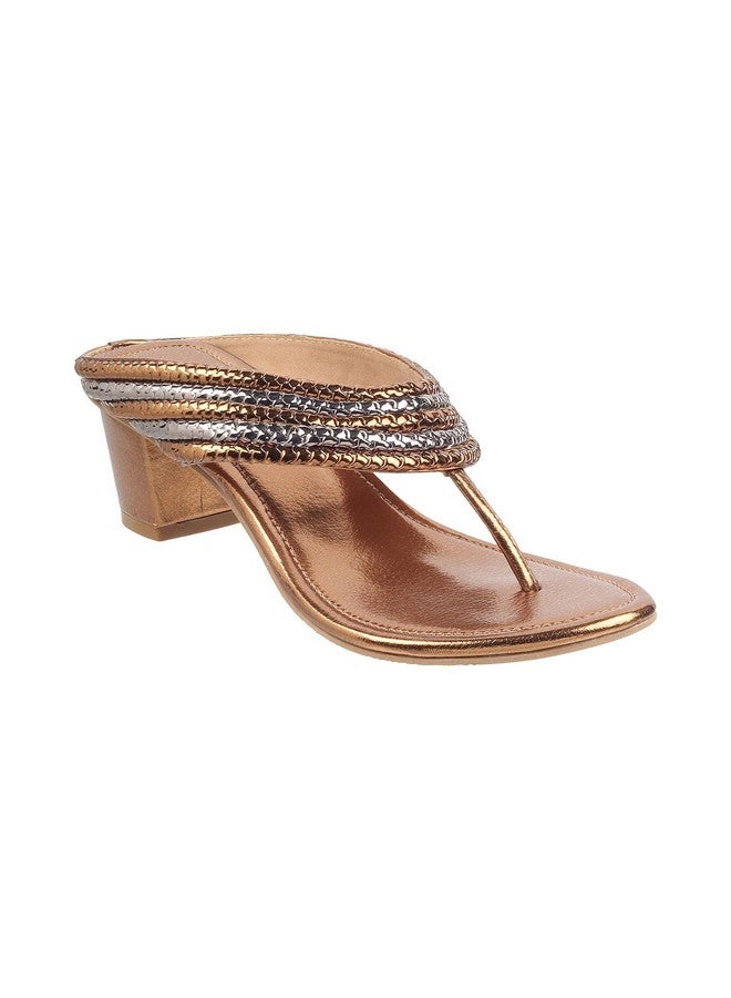 موتشي صندل Mochi نسائي بكعب عريض ذهبي اللون، مقاس المملكة المتحدة/4، الاتحاد الأوروبي/37 (40-1) - Image 2