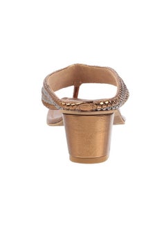 Mochi Mochi Women Ant Gold Block Heel Ethnic Sandal UK/4 EU/37 (40-1)  - Image 4