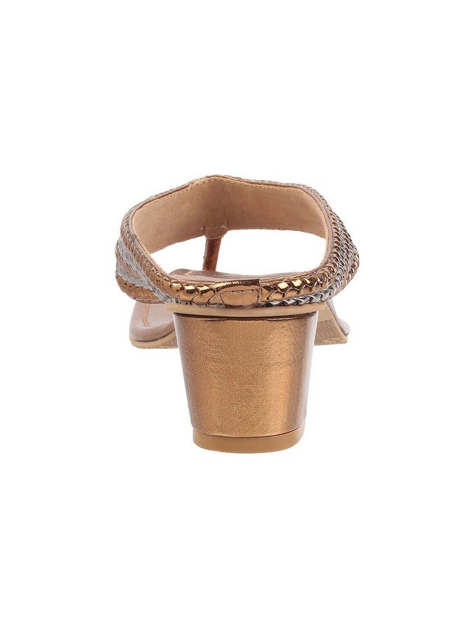 موتشي صندل Mochi نسائي بكعب عريض ذهبي اللون، مقاس المملكة المتحدة/4، الاتحاد الأوروبي/37 (40-1) - Image 4