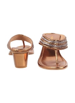 Mochi Mochi Women Ant Gold Block Heel Ethnic Sandal UK/4 EU/37 (40-1)  - Image 5