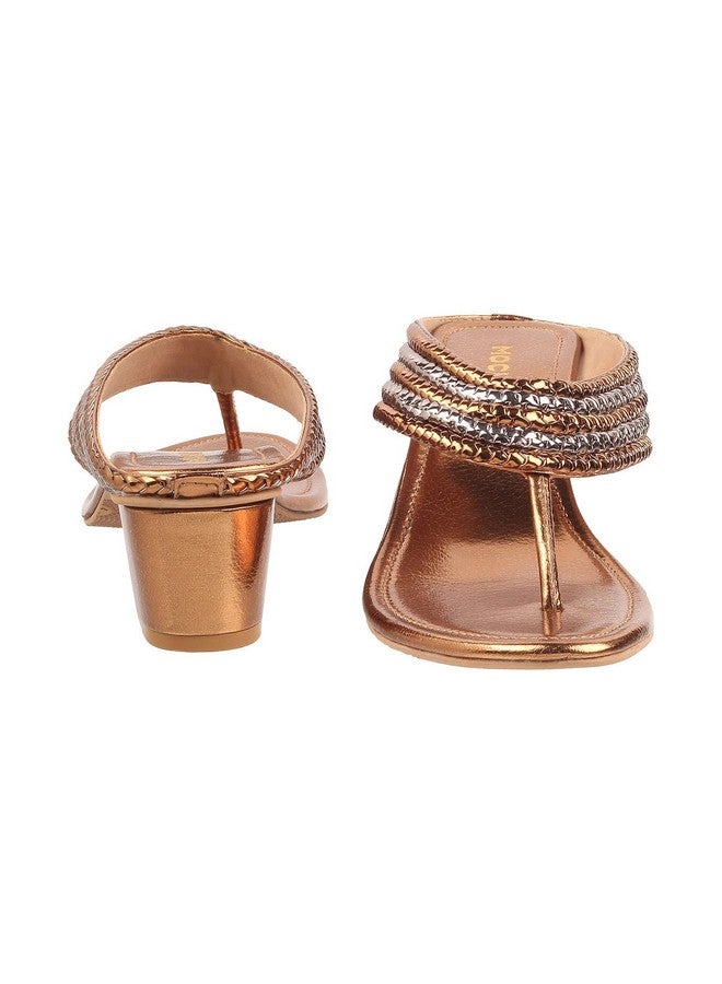 موتشي صندل Mochi نسائي بكعب عريض ذهبي اللون، مقاس المملكة المتحدة/4، الاتحاد الأوروبي/37 (40-1) - Image 5