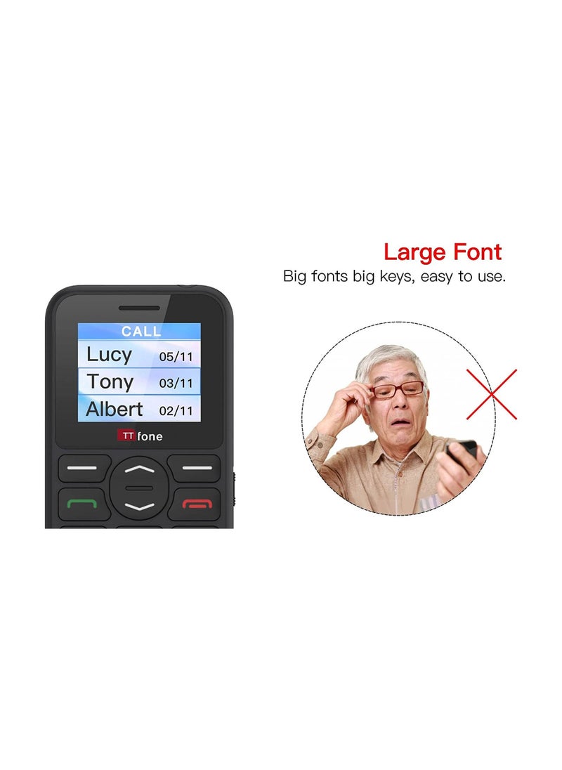 TTfone TT190 Big Button Basic Senior Unlocked Emergency Mobile Phone - Simple Cheapest Phone (with USB Cable)