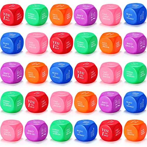 Jerify 30 Pcs Motivational Stress Ball Bulk Quote Inspirational Foam Cubes Balls Stress Relief Employee Appreciation Gift for Coworkers Kids Adult Motivating Encouraging Multi Colors - Image 1