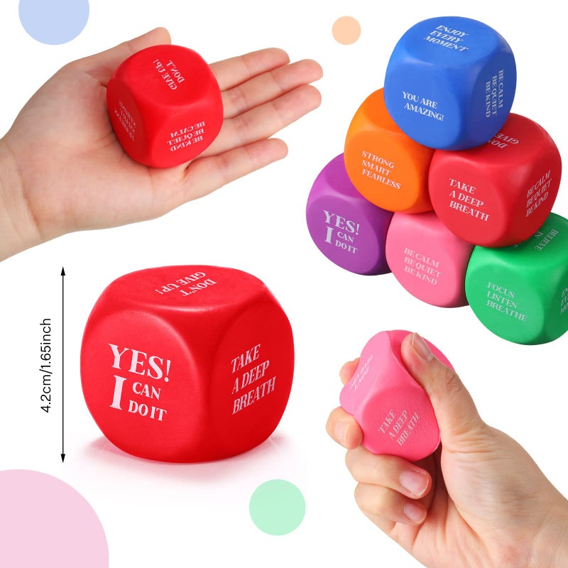 Jerify 30 Pcs Motivational Stress Ball Bulk Quote Inspirational Foam Cubes Balls Stress Relief Employee Appreciation Gift for Coworkers Kids Adult Motivating Encouraging Multi Colors - Image 3