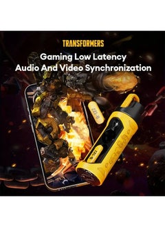 TRANSFORMERS Transformers TF-T11 Wireless Bluetooth Earbuds Gaming Headphones Long Battery Life Headset Low Latency HIFI Stereo Sound with Music Noise Cancellation Calls Yellow  - Image 3