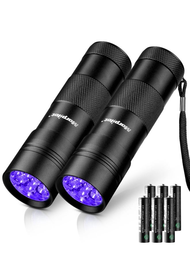 Morpilot Uv Resin Lamp 395Nm 12 Led Black Light Ultraviolet Urine Detector For Dogs Cats Mini Torch 2 Pack  - Image 1