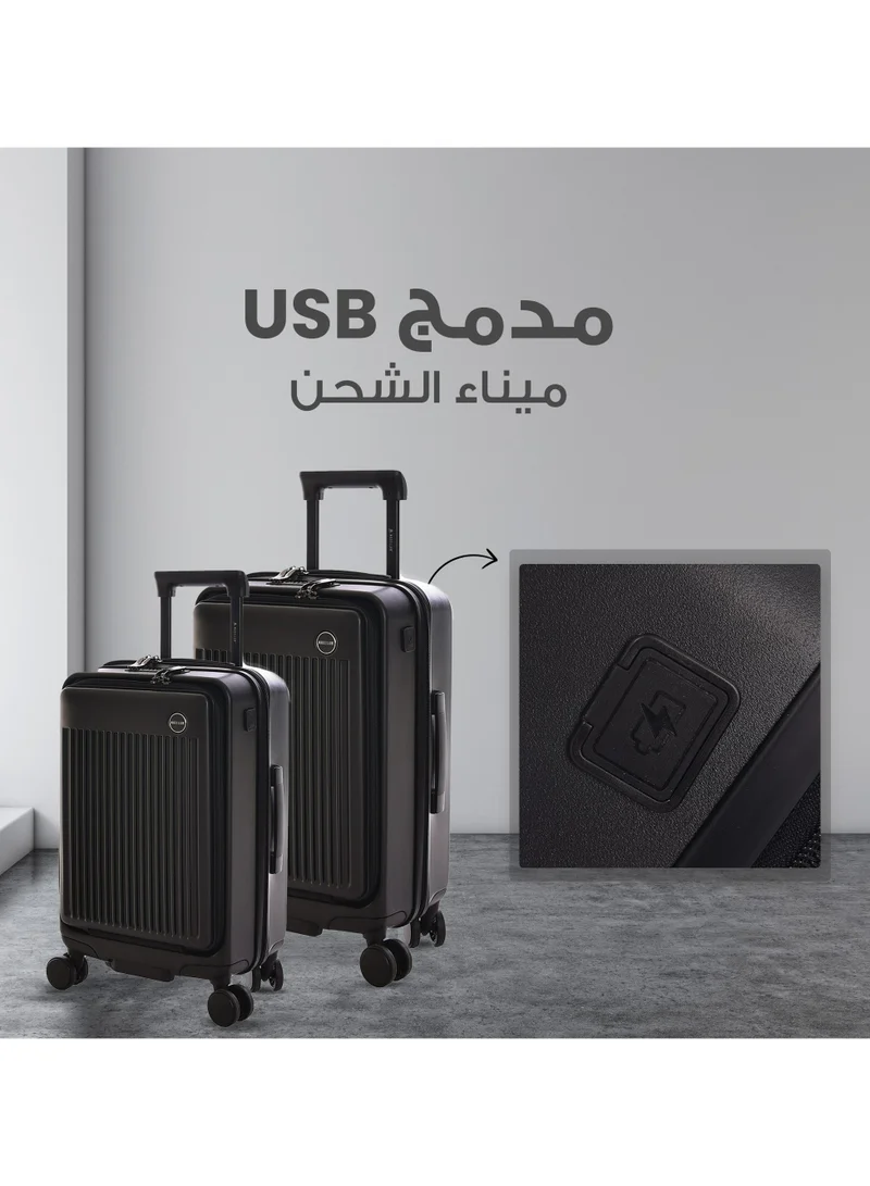 ماجلان مجموعة حقائب سفر ماجلان خفيفة الوزن مكونة من قطعتين حقيبة سفر بعجلات قطعتين مقاس 28/20 بوصة| الفتح الأمامي