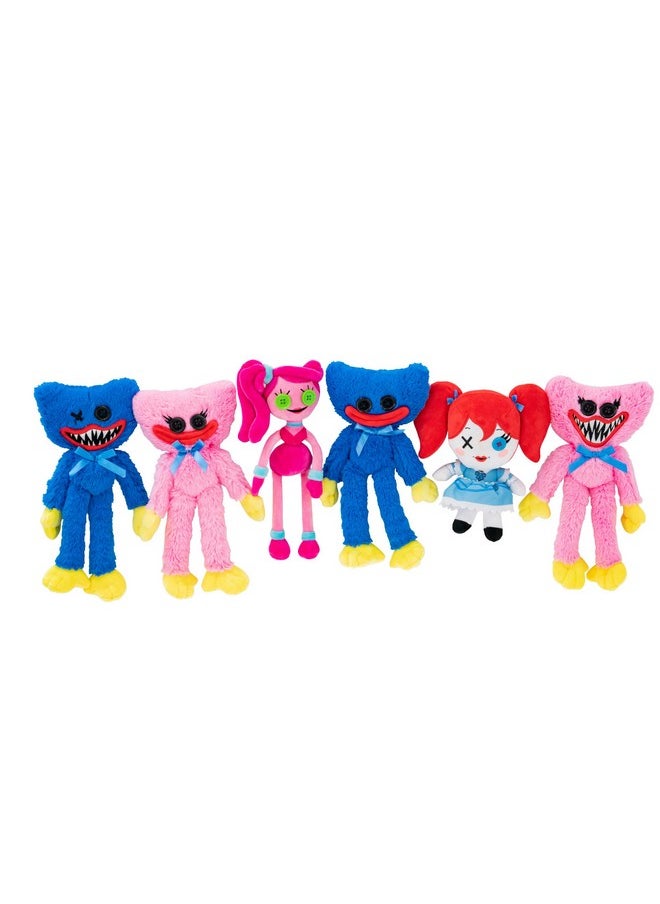 UCC Distributing Poppy Playtime 8” Plush Toy Set of 6 Includes: Huggy Wuggy with Scary Teeth and Smile, Kissy Missy with Scary Teeth and Smile, Mommy Long Legs & Poppy Playtime  - Image 1