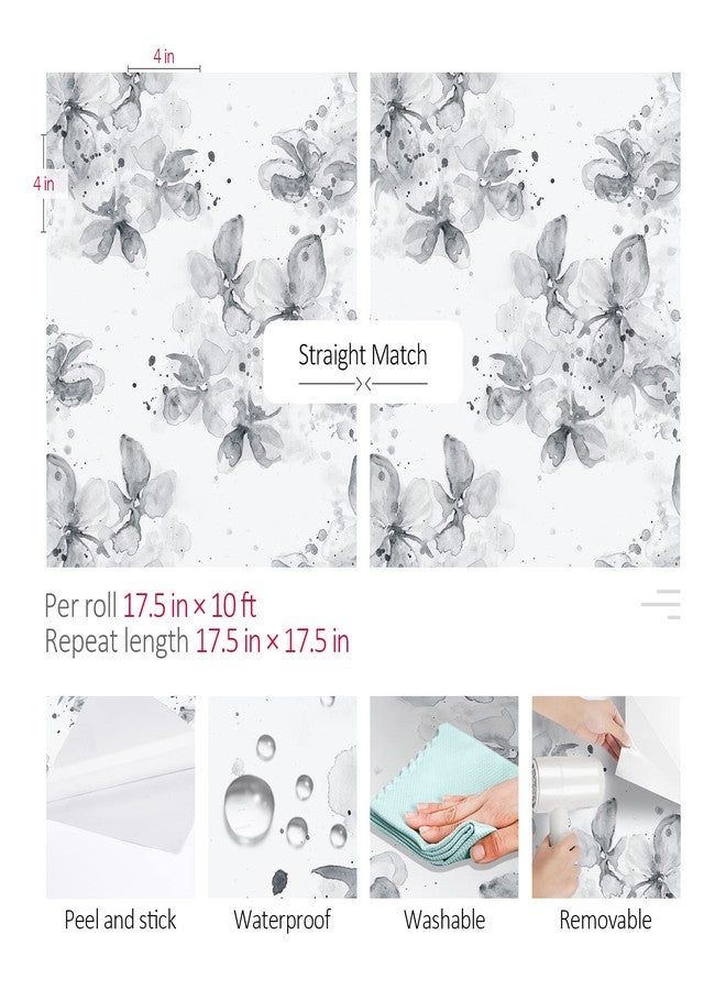 ReWallpaper ورق حائط ReWallpaper Farmhouse Floral Peel and Stick قابل للإزالة 17.5 بوصة × 10 أقدام، ورق حائط ذاتي اللصق بنقشة زهور محايدة، ورق حائط تجريدي مزخرف بنقشة زهور، قابل للتقشير واللصق على جدارية جدارية، مناسب للمستأجرين - Image 3