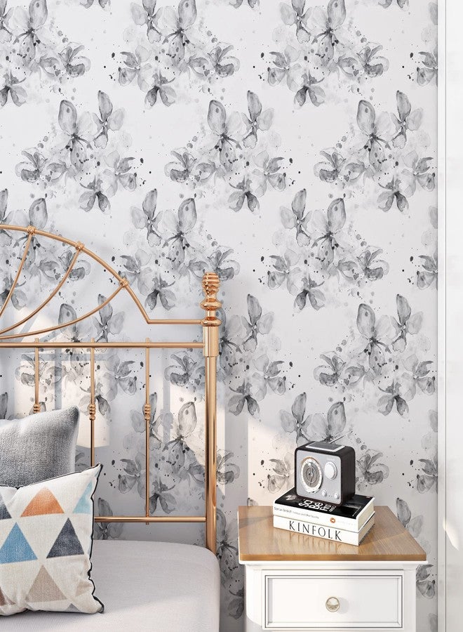 ReWallpaper ورق حائط ReWallpaper Farmhouse Floral Peel and Stick قابل للإزالة 17.5 بوصة × 10 أقدام، ورق حائط ذاتي اللصق بنقشة زهور محايدة، ورق حائط تجريدي مزخرف بنقشة زهور، قابل للتقشير واللصق على جدارية جدارية، مناسب للمستأجرين - Image 4