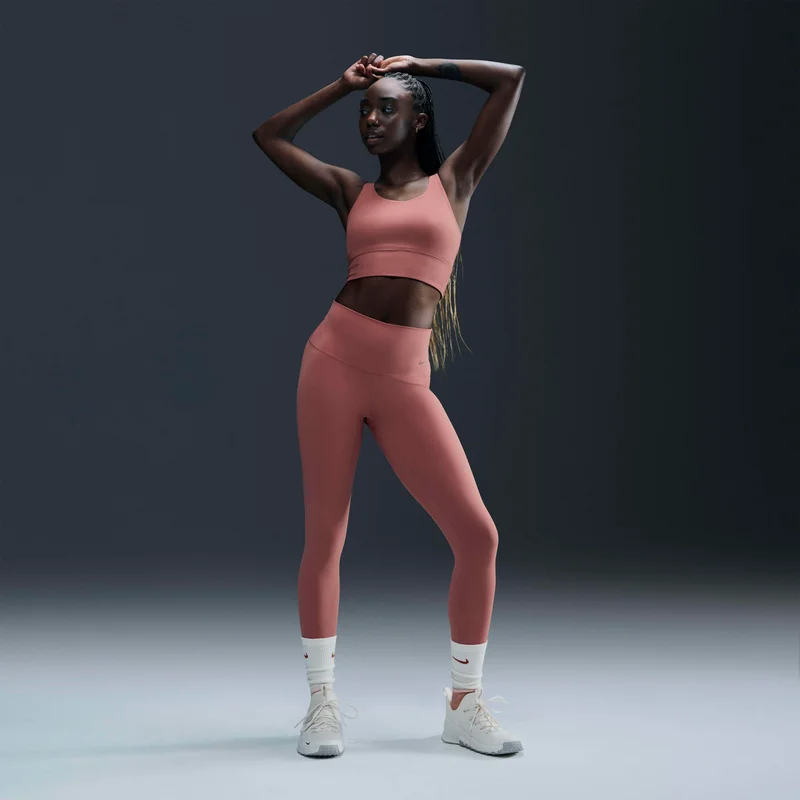 Nike Pink Women's Zenvy Rib Light-Support Yoga Sports Bra for Women | Best Price UAE