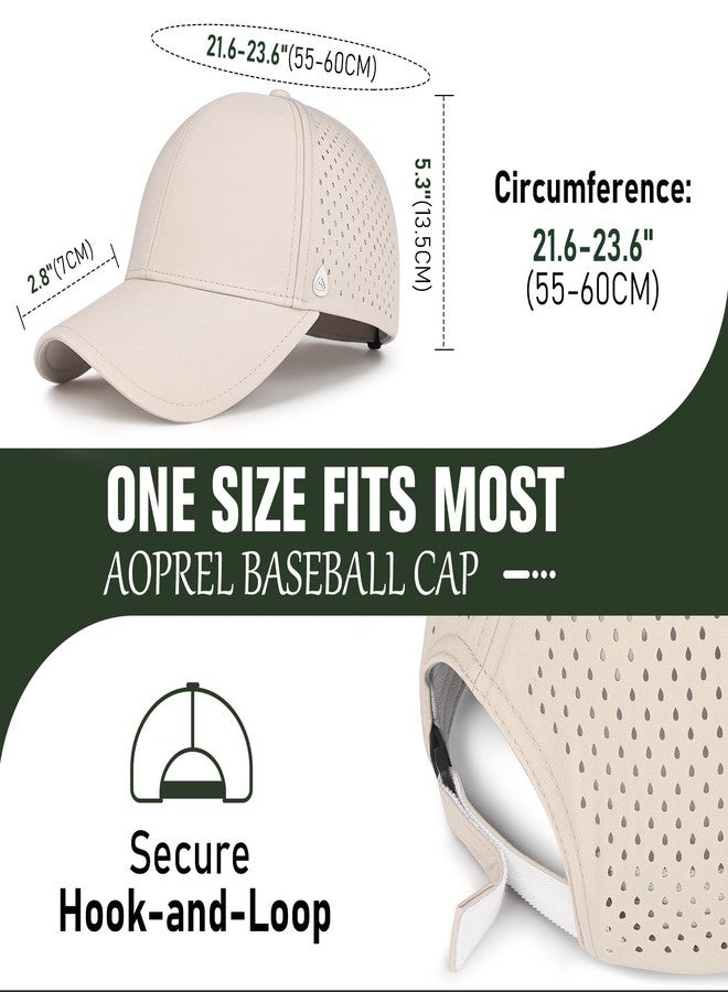 AOPREL Baseball Cap Breathable Mesh Golf Hat Quick Dry Adjustable Baseball Hats for Men and Women Sport Running Workout, Ivory White, One size - Image 5