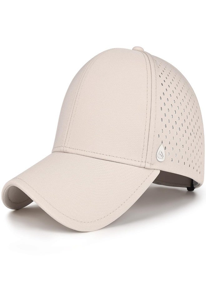 AOPREL Baseball Cap Breathable Mesh Golf Hat Quick Dry Adjustable Baseball Hats for Men and Women Sport Running Workout, Ivory White, One size - Image 1