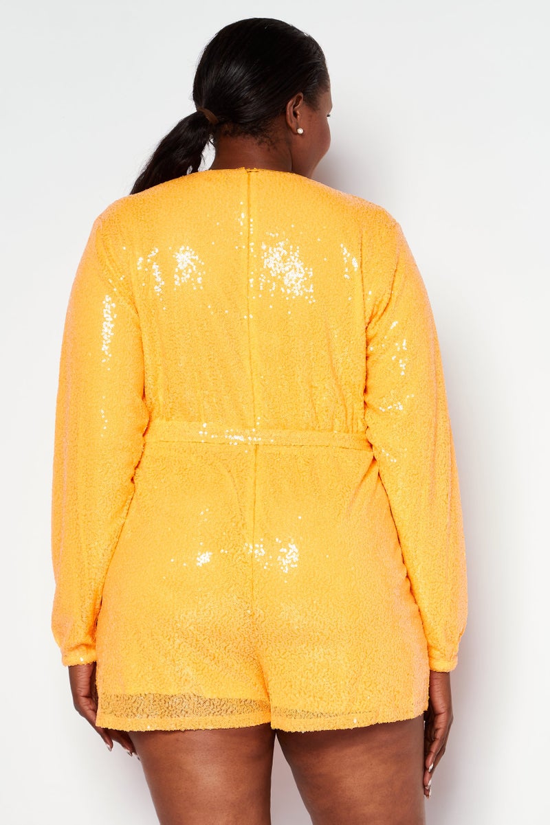 In the style بدلة نسائية كبيرة مزينة بأكمام طويلة، برتقالي - Image 2