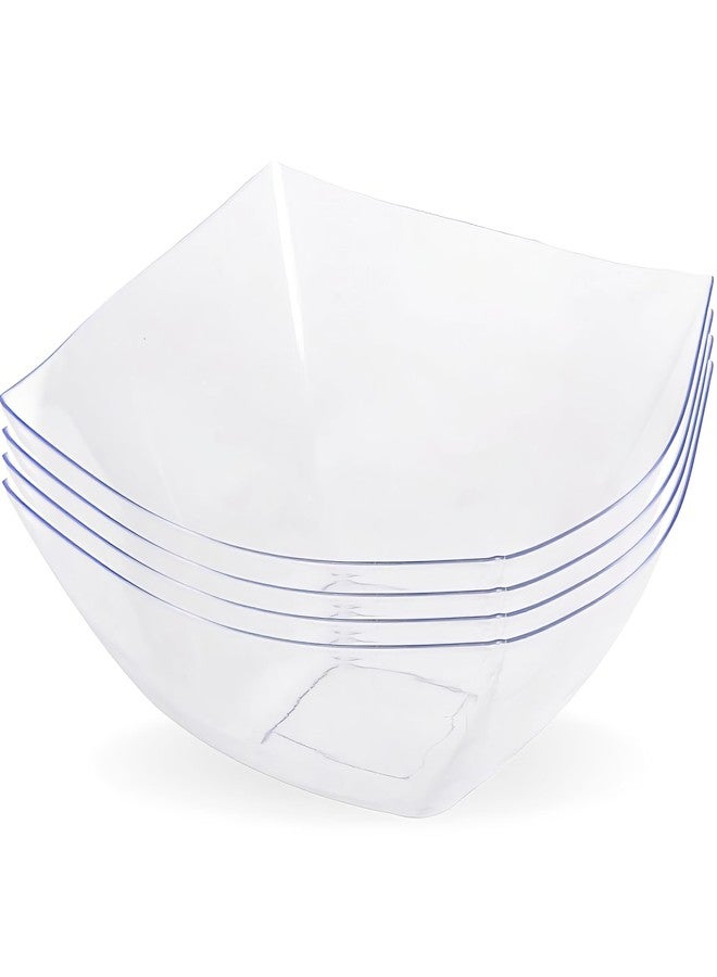 Blue Sky Square Fancy Clear 8oz Serving Bowl (1 Count) | Elegant Disposable Plastic - Ideal for Parties & Events