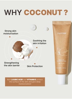 rootree Coconut Oil Rich Intensive Cream  - Korean Skin Care, Nourishing Face Cream, Hydrating and Moisturizing, Vegan & Cruelty Free  - Image 3