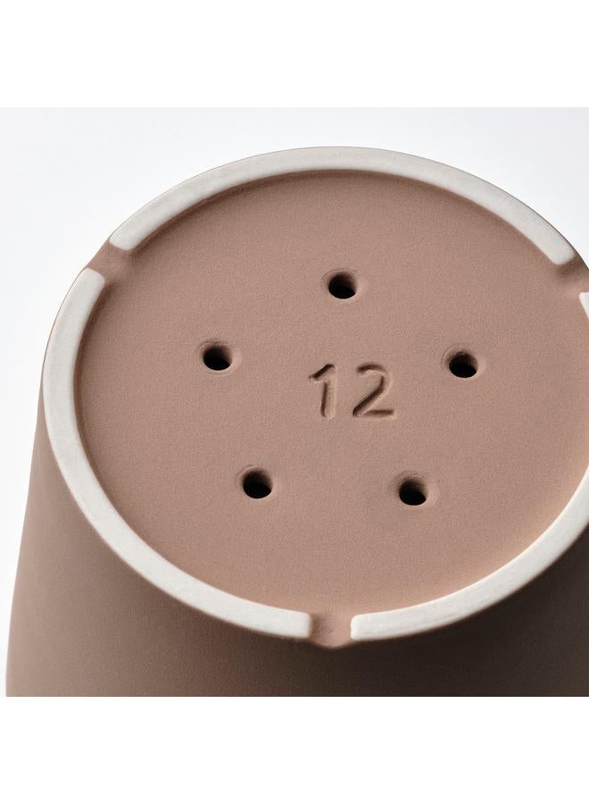 إيروريكس وعاء نباتات مع صحن، للاستخدام الداخلي/الخارجي، بني، 12 سم - Image 5